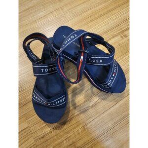 Tommy Hilfiger Sandals Platform Ankle Straps Blue Girls Youth Size 4
